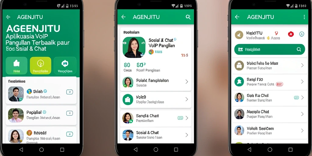 Antarmuka aplikasi AGENJITU untuk panggilan VoIP yang user-friendly.