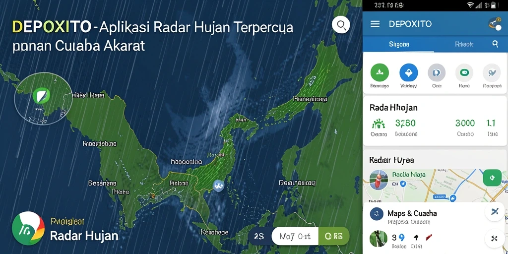 Antarmuka DEPOXITO menampilkan fitur radar hujan yang informatif.