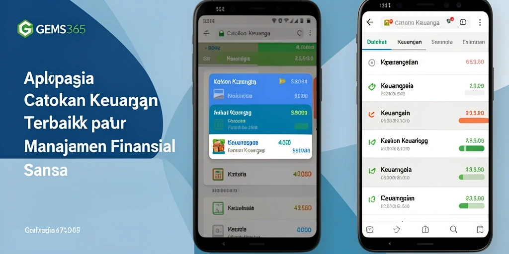Screenshot GEMS365 menampilkan antarmuka pencatatan keuangan yang sederhana dan intuitif.