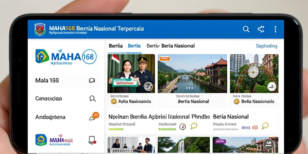 Tampilan antarmuka aplikasi MAHA168 yang sederhana dan informatif.