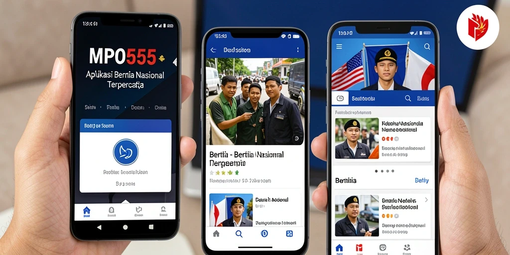 Antarmuka MPO555 yang menampilkan berita nasional terbaru.