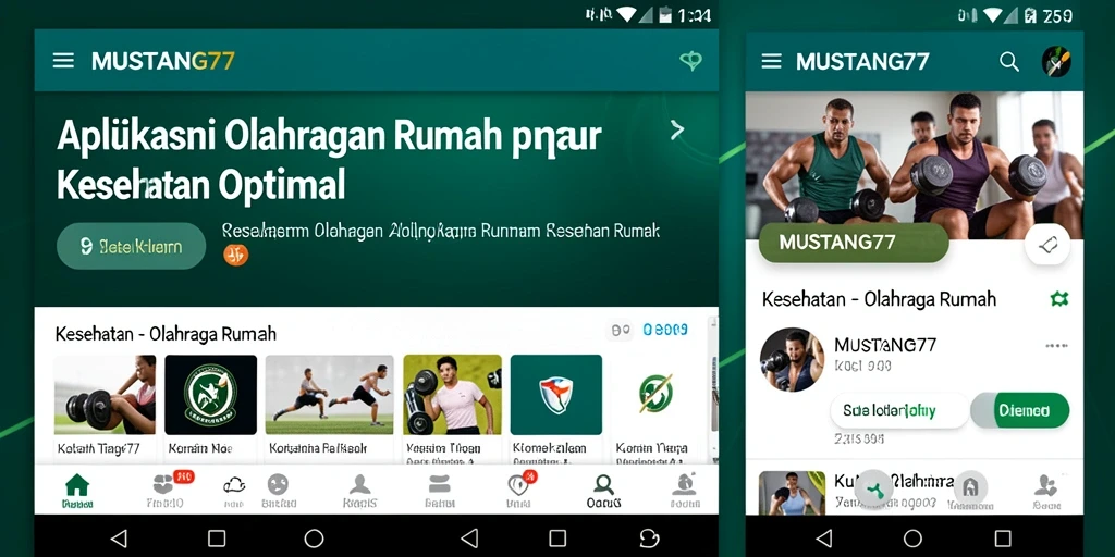 Antarmuka pengguna MUSTANG77 yang intuitif untuk olahraga di rumah.