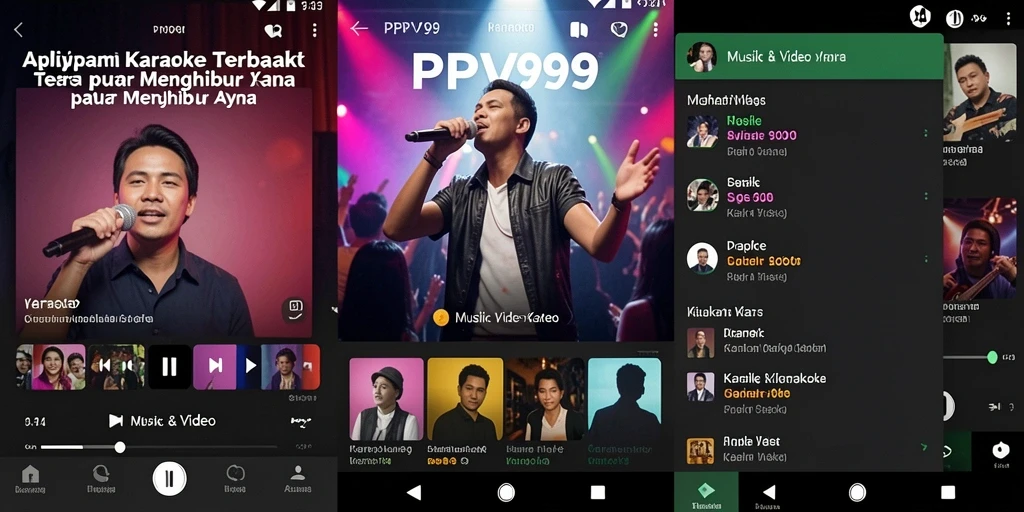 Antarmuka pengguna PPV99 yang sederhana dan menarik untuk karaoke.