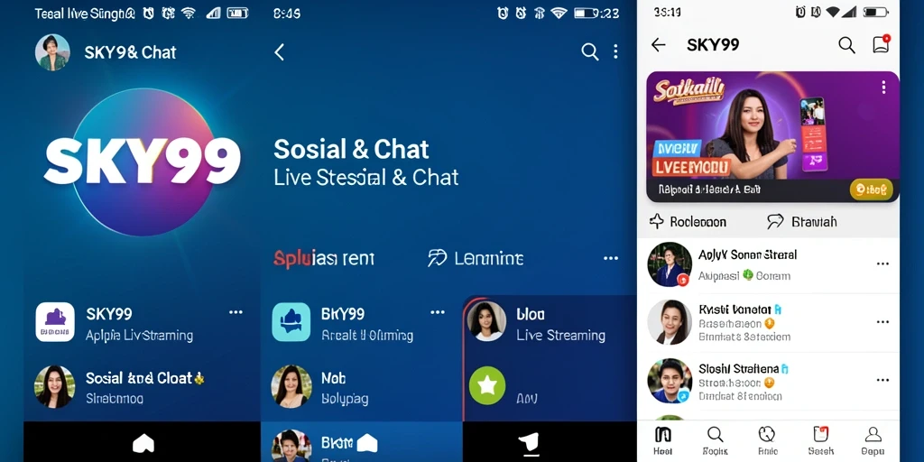 Tampilan antarmuka SKY99 yang menarik untuk pengalaman Live Streaming.