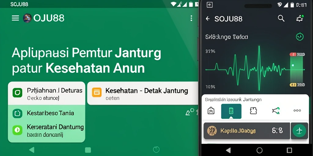 Antarmuka aplikasi SOJU88 menampilkan pemantauan detak jantung yang intuitif.