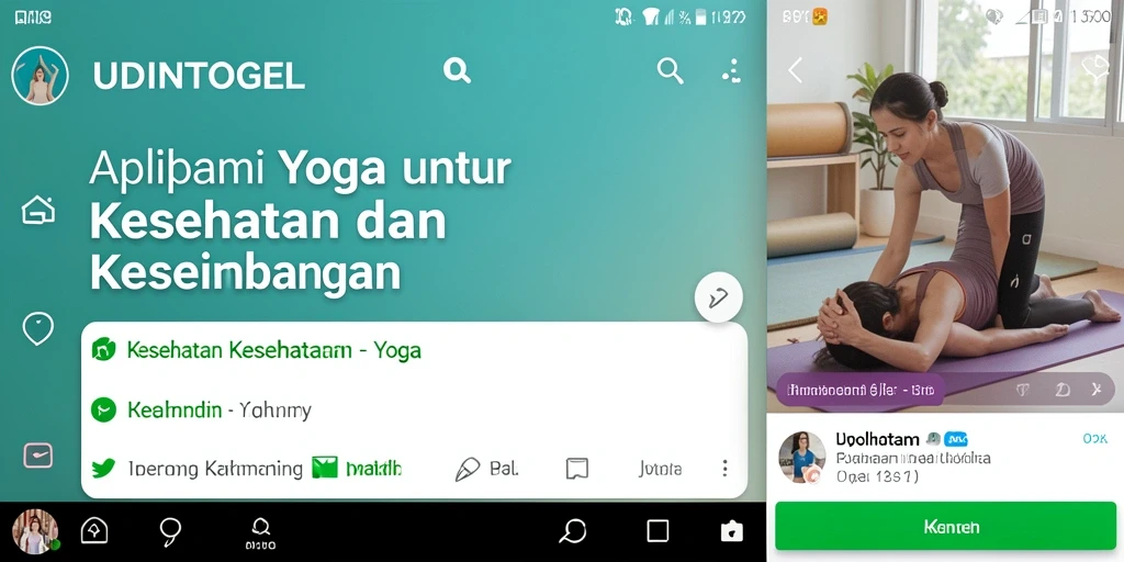 Antarmuka aplikasi UDINTOGEL dengan panduan yoga yang mudah diakses.